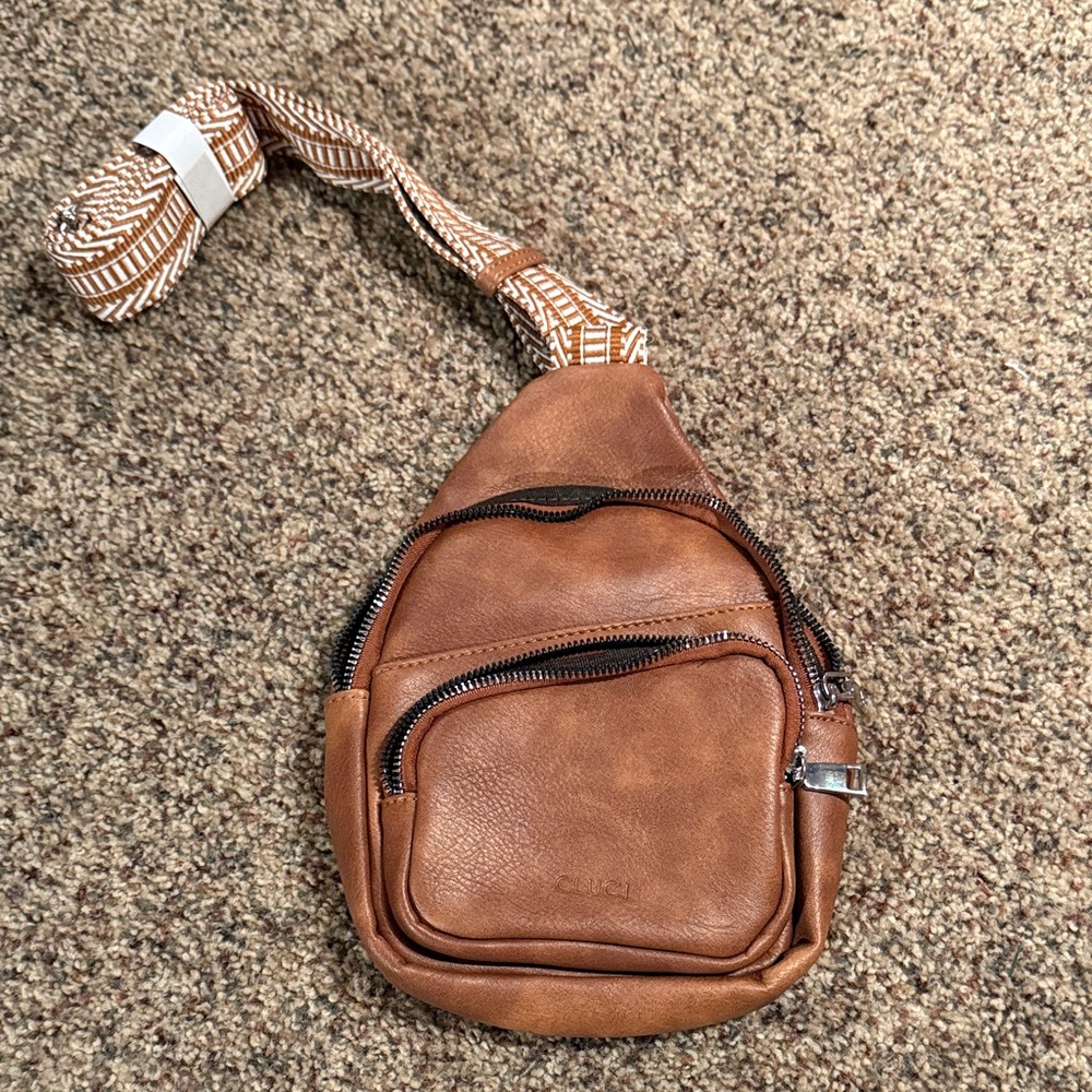 Brown Leather Sling Bag